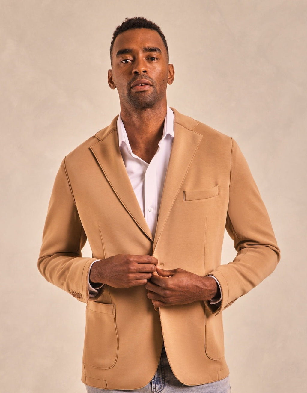 The Luca - Double Knit Soft Jacket - Camel